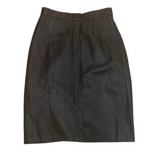 Vintage Leather Pencil Skirt XS/S | Nordstrom LNR, Y2K Old Money, Lined Black